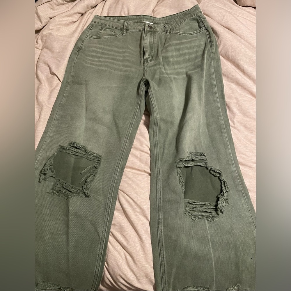 Green boutique jeans